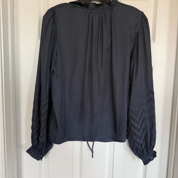 Navy Ruffle Blouse - Picture 3 of 7